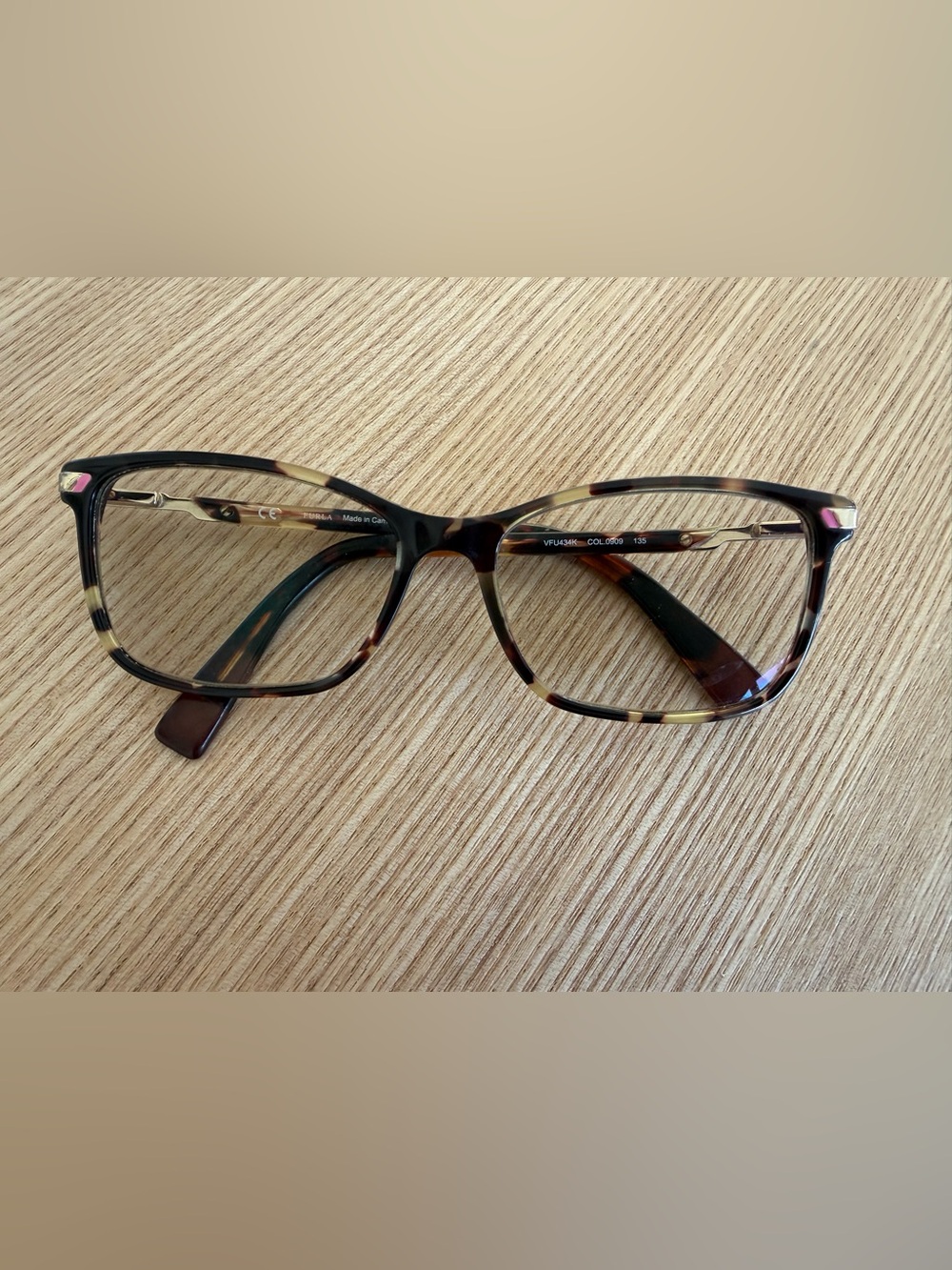 FURLA Brown Tortoise Eyeglass Frame